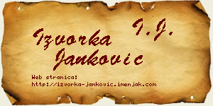 Izvorka Janković vizit kartica